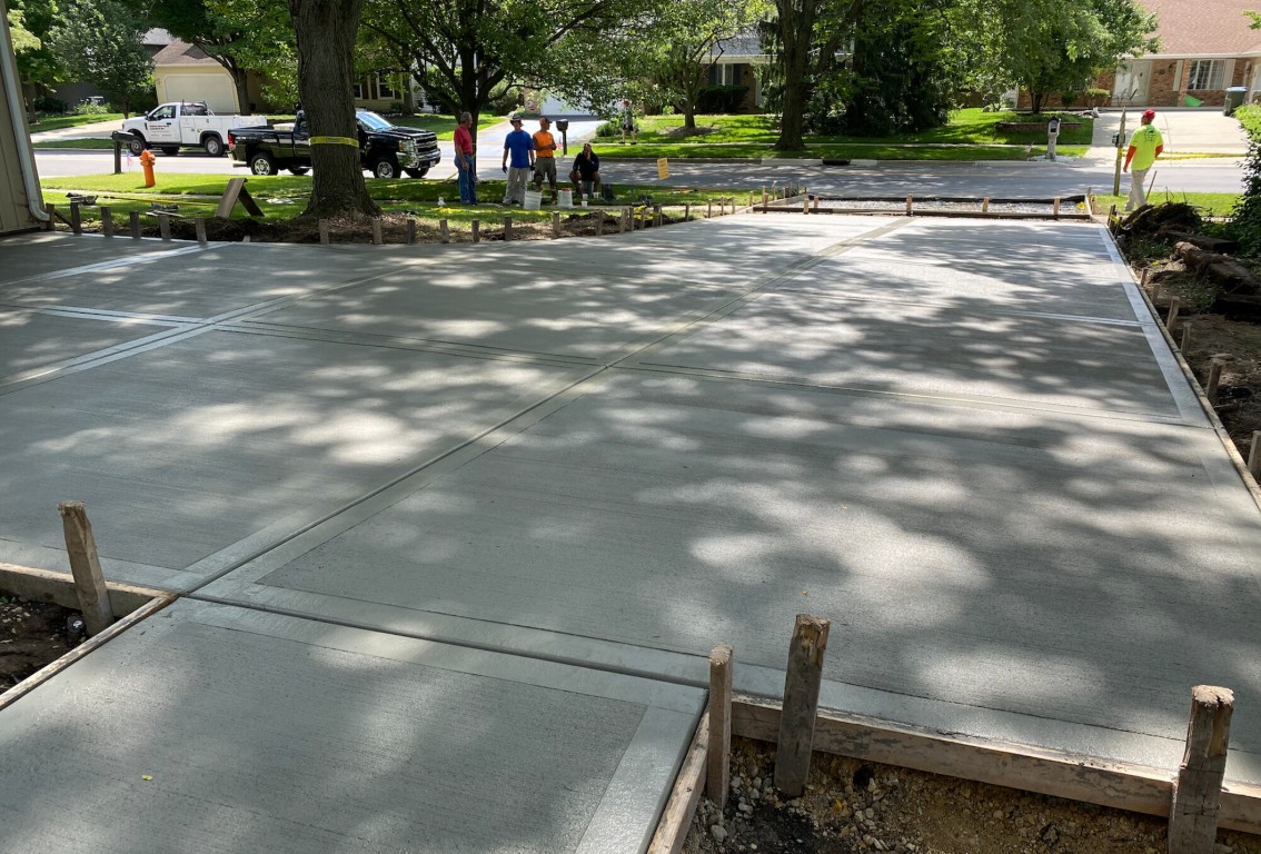 Professionally installed concrete driveway in Owasso, OK